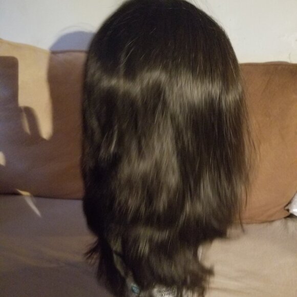 Dark Brown, Medium Length, Lace Front, Shag Wig - Picture 6 of 7